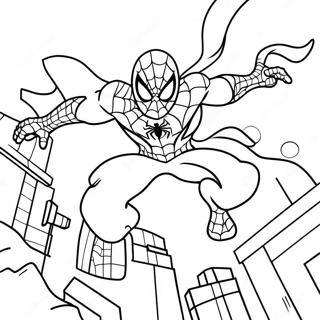 Epiese Spiderman 2099 Gevegstoneel Inkleurblad Inkleurbladsye