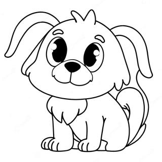 Fluffige Hond Met Groot Oe Inkleurblad 77500-20115