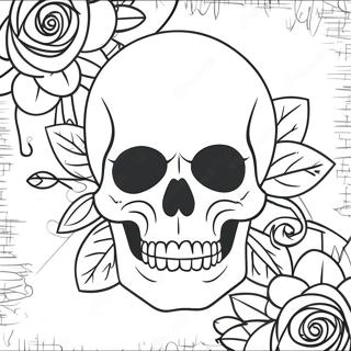 Gothiese Roos Skedel Inkleurblad 77629-20216