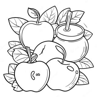 Soet Appels En Heuning Rosh Hashanah Inkleurblad 77653-20231