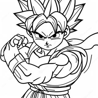 Goku Swart In Gevegshouding Inkleurblad 77913-20429