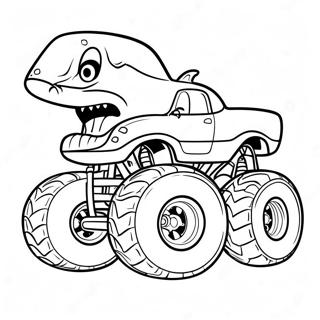 Haai Monster Truck Met Reuse Bande Inkleurblad 78045-20544