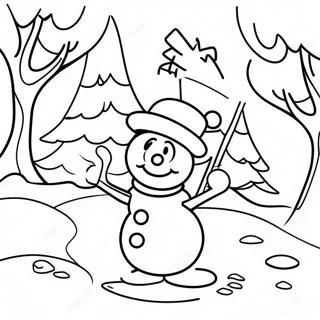 Speelse Frosty Met Kinders Inkleurblad 78587 20962