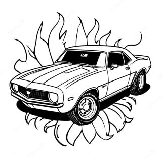 Vintage Camaro Met Vlamme Inkleurblad 78690-21042