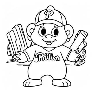 Oulike Phillies Maskot Inkleurblad 79125-21370