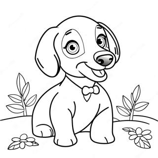 Speelse Dachshund Welpie Inkleurblad 79357-21549