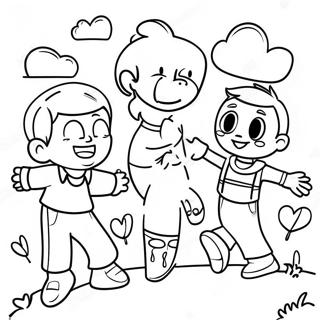 Gelukkige Tweaker Wat Met Vriende Speel Inkleurblad 79489-21662