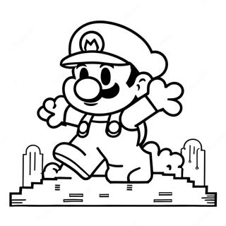 8 Bit Mario Inkleurblad 80155-22156