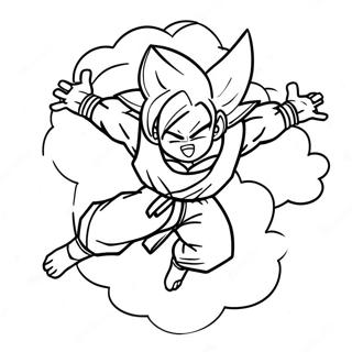 Goku Vlieg Met Nimbus Inkleurblad 8027-2595