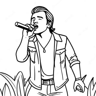 Morgan Wallen Sing Op Verhoog Inkleurblad 80746-22618