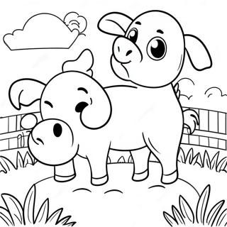 Schattige Plaasdiere In Weiding Inkleurblad 80928 22768