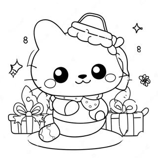 Kersfees Sanrio Inkleurbladsye