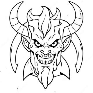 Grillerige Demon Met Horings Inkleurblad 82060-23637