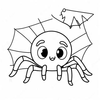 Koue Karikatuur Halloween Spinnekop Inkleurblad 82163-23721