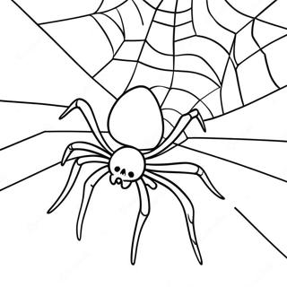 Spookagtige Halloween Spinnekop In Web Inkleurblad 82164 23725