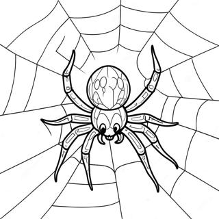 Spookagtige Halloween Spinnekop In Web Inkleurblad 82164 23726