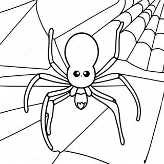 Spookagtige Halloween Spinnekop In Web Inkleurblad 82164 23728