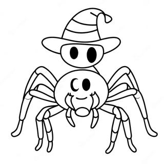 Grappige Halloween Spinnekop Met Hoed Inkleurblad 82165-23729