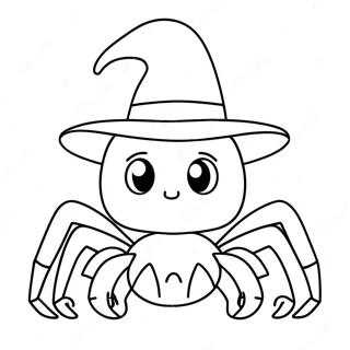 Grappige Halloween Spinnekop Met Hoed Inkleurblad 82165-23731