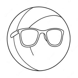 Strandbal Met Sonbril Inkleurblad 82395 23934