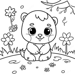Schattige Baba Diere In Lente Inkleurblad 82549-24050