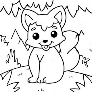 Speelse Kawaii Vos In Die Woud Inkleurblad 83089-24469