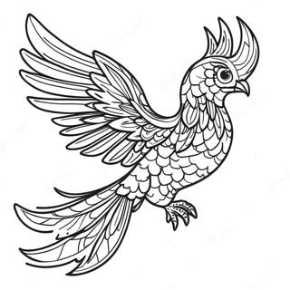 Kleurvolle Phoenix In Vlug Inkleurblad 83216-24570