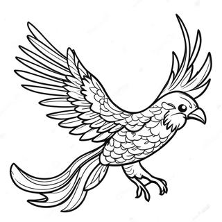 Kleurvolle Phoenix In Vlug Inkleurblad 83216-24571