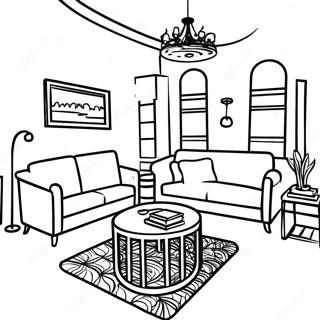 Gemoedelike Sitkamer Binneontwerp Inkleurblad 83241 24588