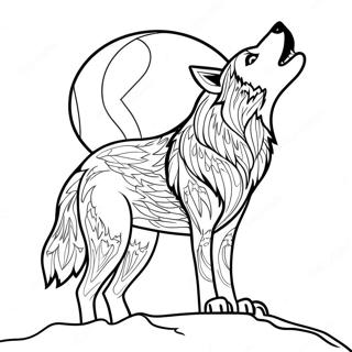 Majestueuse Huilende Wolf Inkleurblad 83342-24665