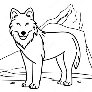 Elegante Arktiese Wolf Inkleurblad 83345-24679
