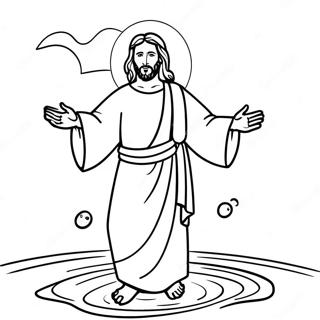 Jesus Wat Op Water Loop Inkleurblad 8379-1873