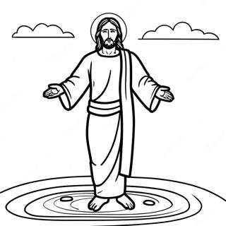 Jesus Wat Op Water Loop Inkleurblad 8379-1874