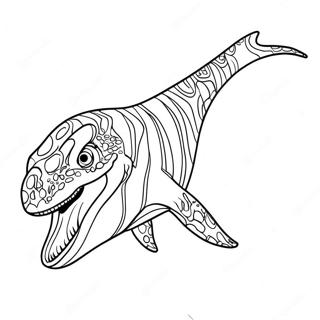 Mosasaurus Swem In Die Oseaan Inkleurblad 83804-25030