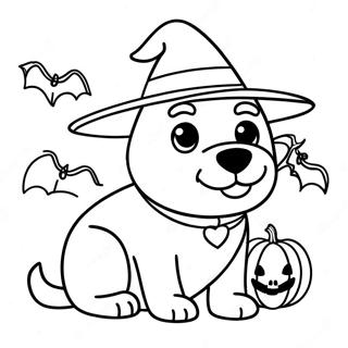 Halloween Hond Inkleurbladsye