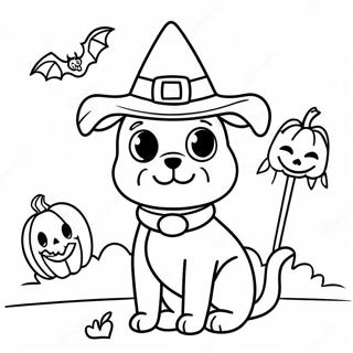 Spookagtige Halloween Hond In Kostuum Inkleurblad 84009-25189