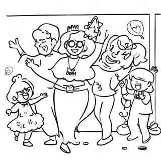 Vrolike Nuwe Jaar 2024 Partytoneel Inkleurblad 84317-25439