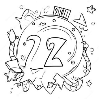 Blije Nuwe Jaar 2024 Aftelling Inkleurblad 84318-25444