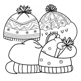 Gemoedelike Winter Hoede Inkleurblad 84344 25462