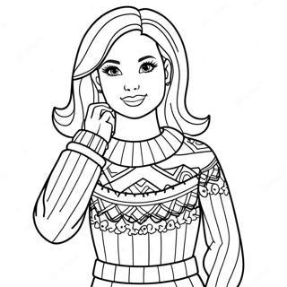 Barbie In N Gemaklike Trui Inkleurblad 84576 25642