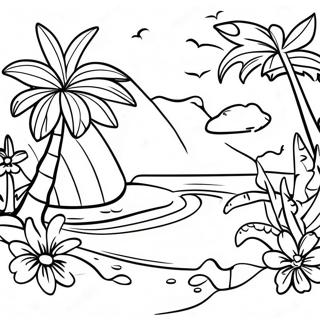 Tropiese Luau Toneel Inkleurblad 84675-25712