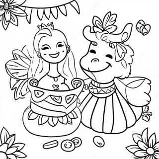 Kleurvolle Luau Partytjie Inkleurblad 84677-25718