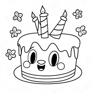 Bluey Verjaardag Koek Inkleurblad 84854-25856