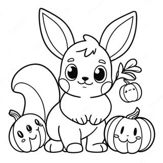 Charmante Eevee Met Pampoene Inkleurblad 84932-26003