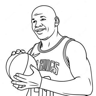 Michael Jordan Met Basketbal Inkleurblad 85060-26104