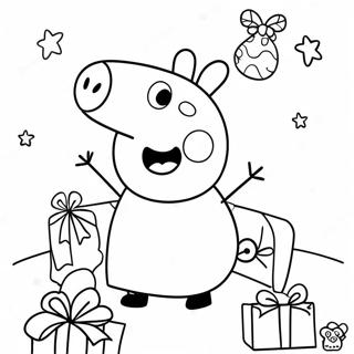 Peppa Pig Kersfees Inkleurbladsye