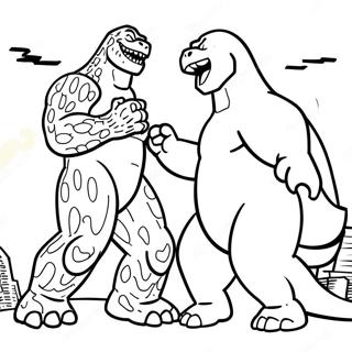 Godzilla Teen Kong Inkleurbladsye