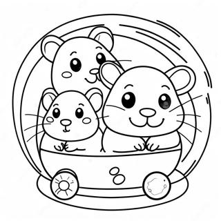 Schattige Hamsters Op N Wiel Inkleurblad 86442-27207