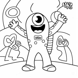 Muno Dans Yo Gabba Gabba Inkleurblad 86465-27214