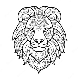 Gedetailleerde Leeuw Gesig Inkleurblad 86492-27239